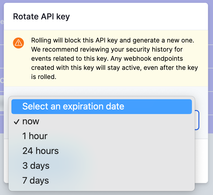 api key rotate form